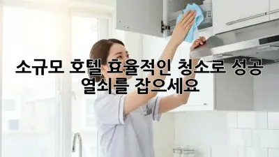 소규모 호텔, 효율적인 청소로 성공 열쇠를 잡으세요!